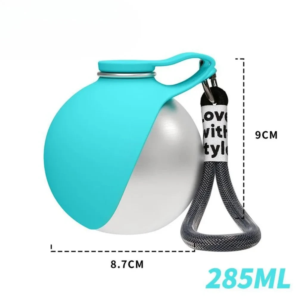 2-in-1 Pet Travel Water Bottle with Foldable Bowl — 285 mL