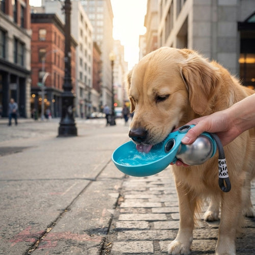 2-in-1 Pet Travel Water Bottle with Foldable Bowl — 285 mL